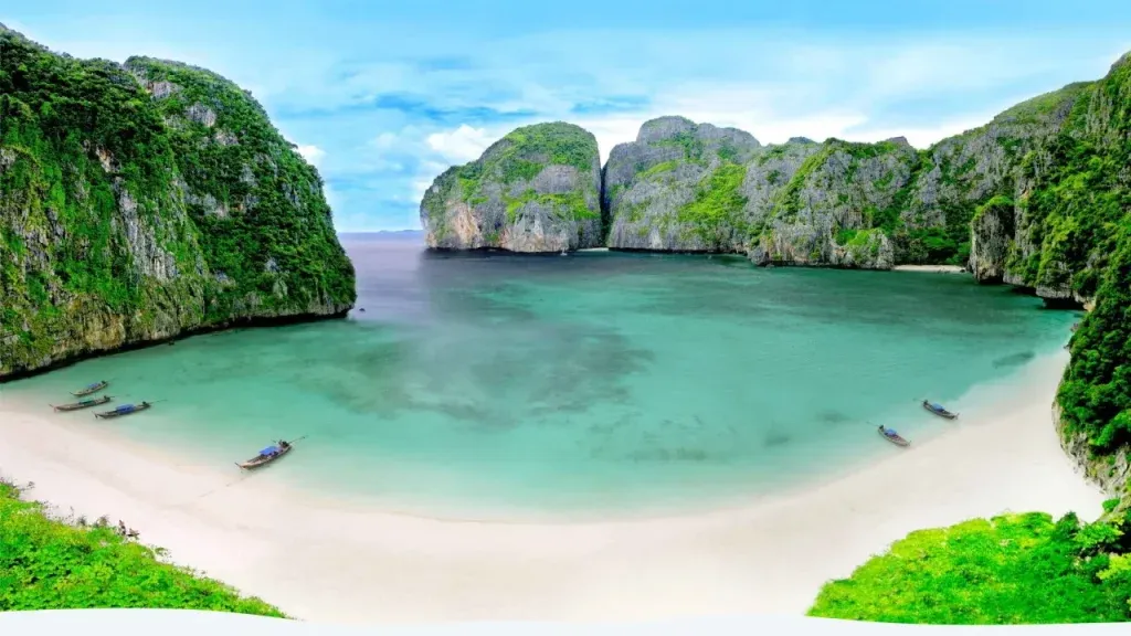 secluded bay in the phi phi islands near phuket, thailand
